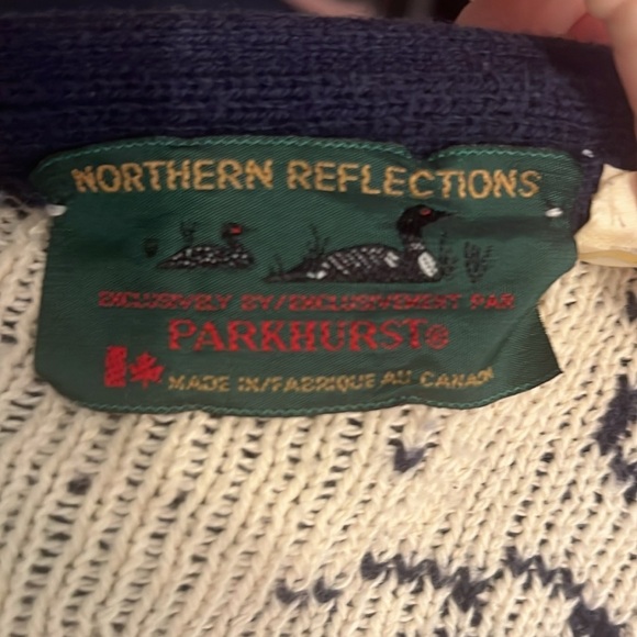 Northern Reflections Parkhurst Cardigan Sweater Vintage Winter Snow Cotton Blend - Picture 9 of 11